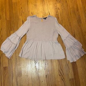 American Eagle High Neck Bell Sleeve Top